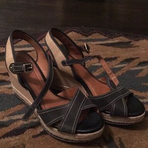Cute Leather Wedge Sandals